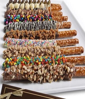 Gifts - Chocolate Covered Pretzel Logs - 12 Pieces