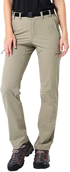 MIER Women's Quick Dry Cargo Pants Lightweight Tactical Hiking Pants with 6 Pockets, Stretchy and Water-Resistant