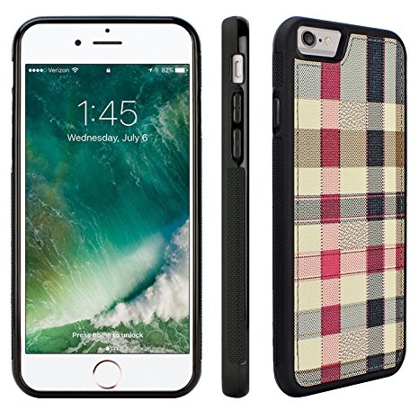 iPhone 6S Plus Case, iPhone 6 Plus Case, caseen fusie TPU Leather Hybrid Case Cover (Iconic Plaid) Ultra Flexible Thin Slim for Apple iPhone 6S and iPhone 6 Plus 5.5 Inch