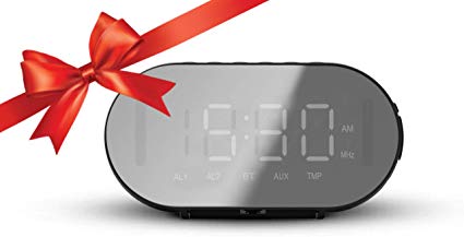 Emerson Dual Alarm Clock Radio with Bluetooth Speaker, FM Radio, Phone Rest, Temperature Sensor and Night Light ER100210