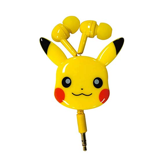 Gourmandise Pokemon Pocket Monsters Reel In-Ear Earphones - Normal Color/Pikachu POKE-539A