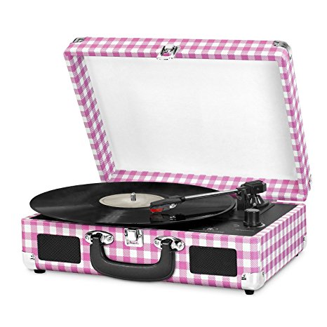Innovative Technology Turntable,Pink Gingham (ITVS-550P2)