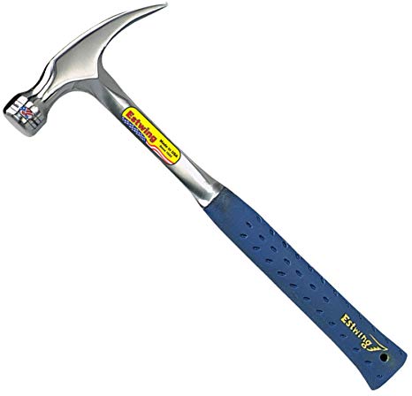 Estwing Framing Hammer - 22 oz Long Handle Straight Rip Claw with Smooth Face & Shock Reduction Grip - E3-22S