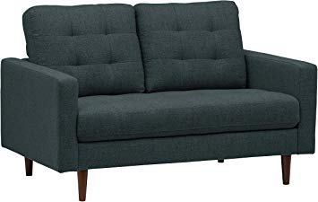 Rivet Cove Modern Tufted Loveseat with Tapered Legs, Mid-Century, 56"W, Denim