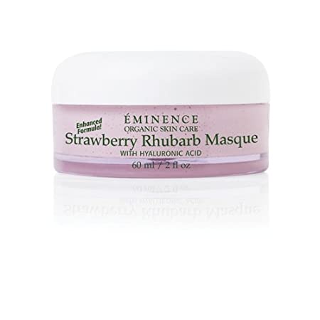 Eminence Organic Skincare Strawberry Rhubarb Masque with Vegan Friendly Hyaluronic Acid, 2 Fluid Ounce