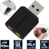 Sabrent USB External Stereo Sound Adapter for Windows and Mac Plug and play No drivers Needed Black AU-MMSA