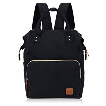 Hynes Eagle Stylish Doctor Style Canvas School Backpack Functional Travel Bag for Men Women