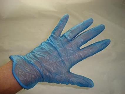 Disposable Gloves 100 x Vinyl, Medium-powdered Blue (free P&P on all products)