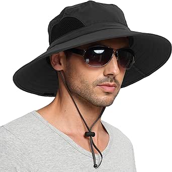 EINSKEY Sun Hat for Men/Women, Waterproof Wide Brim Bucket Hat UV Protection Boonie Hat for Fishing Hiking Garden Beach