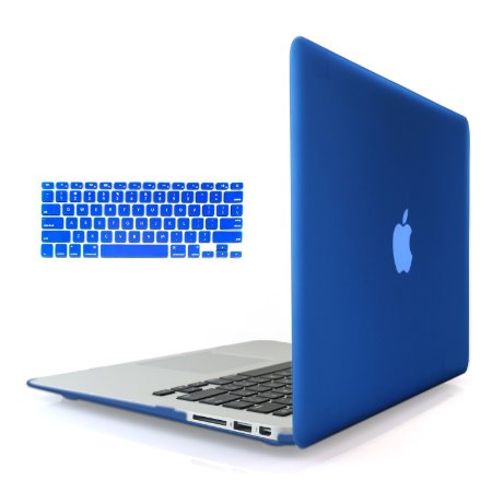 iBenzer 2 in 1 Royal Blue Soft-Touch Plastic Hard Case Cover and Keyboard Cover for MacBook Air 13''