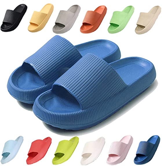 AIMINUO Pillow Slides Slippers,Bathroom Thick-soled Non-slip Slippers,Indoor&Outdoor Slippers for Men Women,Swimming pool Quick-drying Beach Office EVA Massage Open-toed Soft Sandals