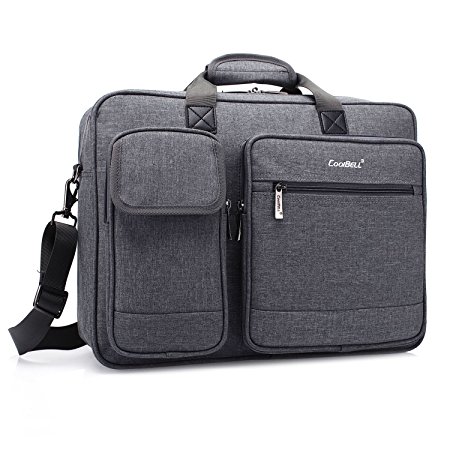 CoolBell 15.6 Inch Laptop Briefcase Protective Messenger Bag Nylon Shoulder Bag Multi-functional Hand Bag For Laptop / Ultrabook / Tablet / Macbook / Dell / HP / Men/Women/Business (Grey)