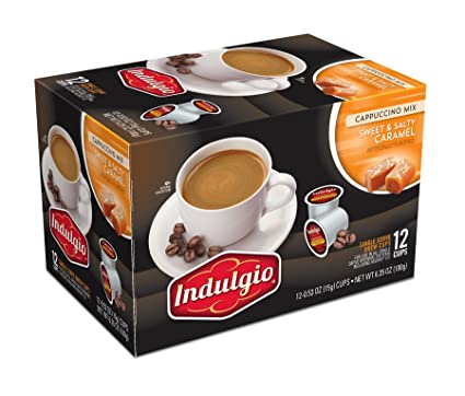 Indulgio Cappuccino, Sweet & Salty Caramel, 12-Count Single Serve Cup