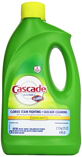 Cascade Gel Dishwasher Detergent, Lemon, 75 oz