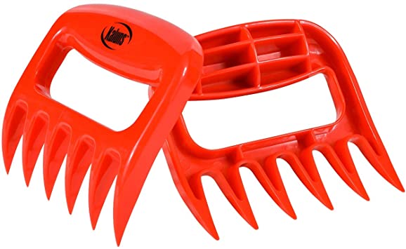 Kaluns Meat Claws, Best Meat and Pulled Pork Shredder, Easily Lift, Handle, Pull, Cut, and Shred Meat, Ultra-Sharp Plastic Blades, Heat Resistant, BPA Free, Dishwasher Safe (Red)