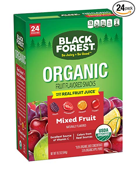 Black Forest Organic Fruit Snacks, Assorted Flavors, 0.8 Ounce Bag (Pack of 24)
