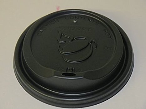 Black Dome Lid with Spout for Spill Prevention, for 10-16 Oz Perfectouch Cups and 12-20 Oz Paper Hot Cups, Black (100)