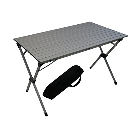 Table in a Bag LT4327GA Large Tall Aluminum Portable Table With Carrying Bag, Grey