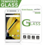 Moto E 2nd Gen Screen Protector Glass amFilm Tempered Glass Screen Protector for Motorola Moto E 2nd Generation 2015 with Lifetime Replacement Warranty 1-Pack in Retail Packaging