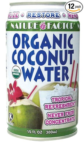 Nature Factor Organic  Coconut Water 10-Ounce Cans Pack of 12