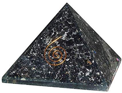 Crocon Black Tourmaline Orgone Pyramid for Crystal Energy Generator Reiki Healing Balancing EMF Protection Gemstone Aura Cleansing Spiritual Meditation Decor Size: 2.5-3 Inch