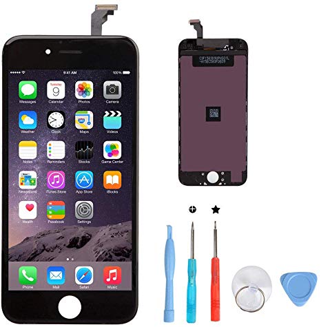 YXIN iPhone 6 Screen Replacement,LCD Touch Screen Digitizer Display Frame Aseembly Full Set with Free Tools Kit for iPhone 6 Black(4.7 Inch)
