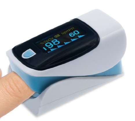 SmartPulse Advanced Finger Tip Pulse Oximeter with Neck/Wrist Cord