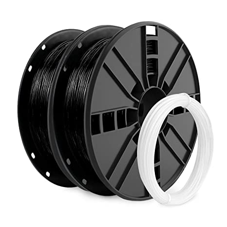 NOVAMAKER PLA Filament 1.75mm, Black PLA 3D Printer Filament Bundle with Cleaning Filament, 1kg Spool(2.2lbs) x 2, Dimensional Accuracy  /- 0.02mm, Fit Most FDM Printer (Black 2 Pack)