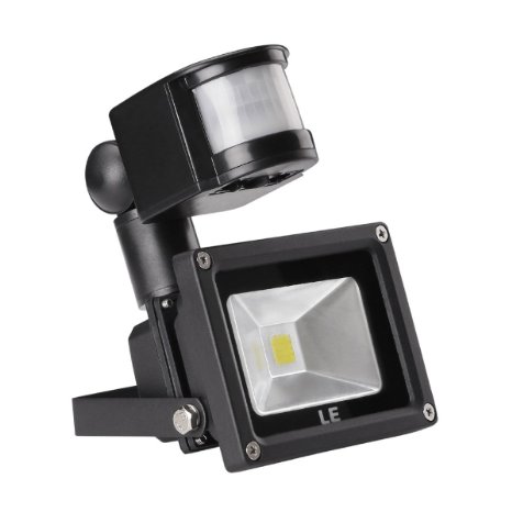 LE® 10W Motion Sensor Light, LED Flood Lights, 100W Halogen Lights Equivalent, 700lm, Daylight White, 6000K, Waterproof LED Security Light, High Output 700lm, PIR Floodlight