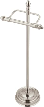 Moen DN4150BN Stockton Freestanding Single Roll Pivoting Toilet Paper Holder, Brushed Nickel