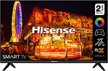 Hisense 40A4BGTUK (40 Inch) HD Smart TV, with Natural Colour Enhancer, DTS Virtual X, VIDAA U5 OS, Youtube, Netflix, Disney , Freeview Play and WiFi (2022NEW)