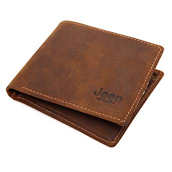 JEEP BULUO Man's Genuine Leather Wallet RFID