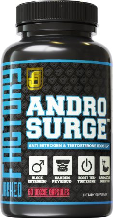 ANDROSURGE Estrogen Blocker for Men - Natural Anti-Estrogen, Testosterone Booster & Aromatase Inhibitor Supplement - Boost Muscle Growth & Fat Loss - DIM & 6 More Powerful Ingredients, 60 Veggie Pills