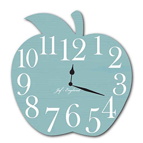 Cute Apple Clock Pretty Wooden Style Wall Clock, Apple Shaped Clock Load of Colours