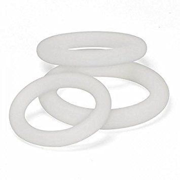 Premium Supply Co Super Soft Pure Silicone Penis Cock Ring Set - 100% Medical Grade Silicone - Erection Enhancing Penis Rings Tapered C-Ring - Bigger, Harder, Longer Penis - Adult Sex Toys Male Cock Ring (White)