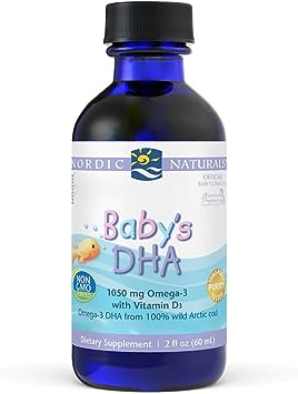 Nordic Naturals, Baby-DHA with Vitamin D3, 1050mg Omega-3 from Cod Liver Oil, with EPA and DHA, 60ml, Lab-Tested, Soy Free, Gluten Free, Non-GMO