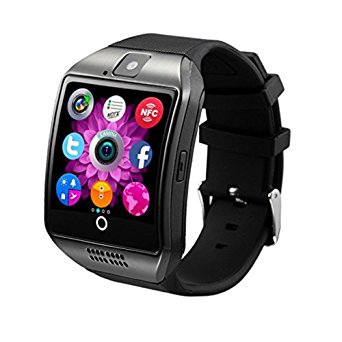 Smart Watch Phone Wireless Bluetooth Sweatproof Smartwatch with Camera Sleep Monitor Fitness Wrist watch for Android Samsung Galaxy S5 S6 S7 HTC Sony LG G3 G4 G5 Edge S8 Google Pixel Huawei (black)