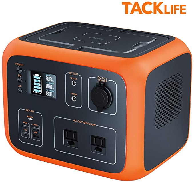 TACKLIFE P50 500Wh Portable Power Station Solar Ready Battery Generrator with Pure Sine Wave AC Outlets Wireless Charging Pad for Outdoors Camping Power Outage Emergency