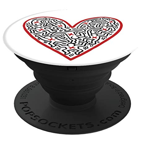 PopSockets: Collapsible Grip and Stand for Phones and Tablets - Keith Haring Figures in a Heart