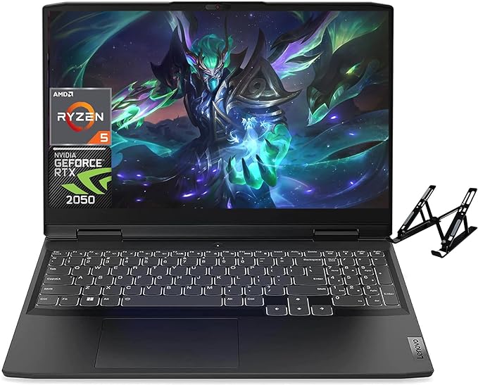 Lenovo IdeaPad Gaming 3 Laptop 2024 Newest, 15.6" FHD IPS Display, AMD Ryzen 5-7535HS, NVIDIA GeForce RTX 2050, 32GB DDR5, 1TB SSD, WiFi 6, Backlit Keyboard, Windows 11 Home, with Laptop Stand