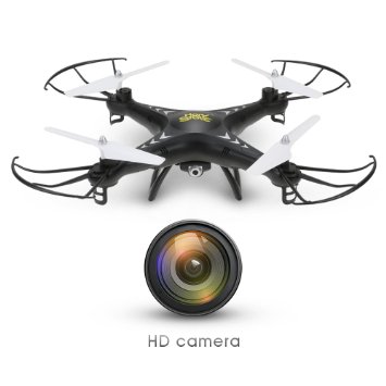 Holy Stone HS110W FPV Drone with 720P HD Live Video Wifi Camera 2.4GHz 4CH 6-Axis Gyro RC Quadcopter with Altitude Hold, Gravity Sensor and Headless Mode Function RTF Includes Bonus Power Bank, Black