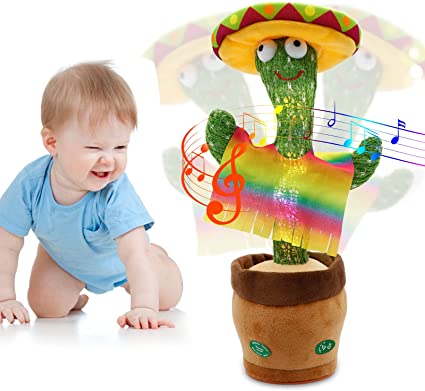 Dancing Cactus,Cactus Toy,Cactus Toys for Kids That Repeats Your Words,Dancing Cactus Plush for Babies Talking & Repeating Home Decoration Children's Early Education