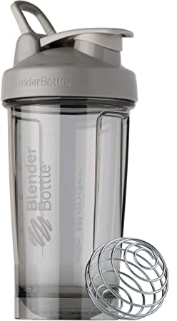 BlenderBottle Shaker Bottle Pro Series Perfect for Protein Shakes and Pre Workout, 24-Ounce, Smoke Grey