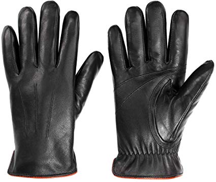 Men's Leather Gloves, Luxury Soft Winter Warm Gloves, Full-hand Touchscreen Texting Gloves