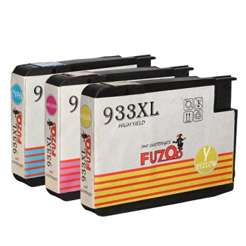 FUZOO Compatible for HP 933XL Ink Cartridge (High Yield,1 Magenta,1 Cyan,1 Yellow,3 Pack) Used in HP Officejet 6700 Premium 6600 6100 7110 7610 7612 7510