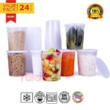 Paksh Novelty Plastic Containers for Lunch  Large Food Container with Lid Leak Proof Microwavable Freezer and Dishwasher Safe 32 Ounce 24 Pack