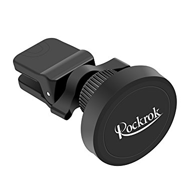 Car phone holder,Rockrok Air Vent Magnetic Car Mount ,360°Rotate pivot ,adjustable clip fits all airvent, handsfree stand holder for iphone 6 7 /Samsung Galaxy S6/ LG G5 /Sony Xperia Z5/ HTC ONE etc
