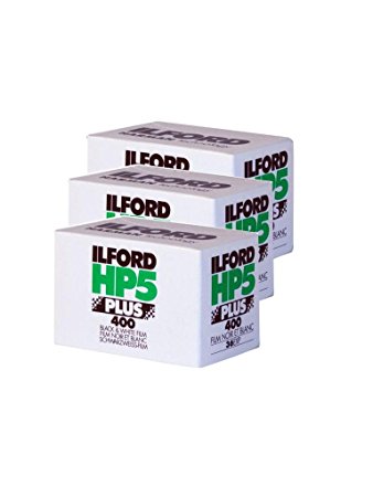 Three Pack of Ilford HP5 Plus 35mm Black & White Negative Film, 36 Exp