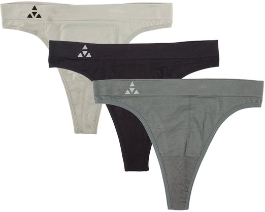 Balanced Tech Women's Seamless Thong Panties 3-Pack - Assorted Colors