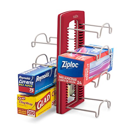 YouCopia StoreMore Adjustable WrapStand Kitchen Wrap Organizer Red